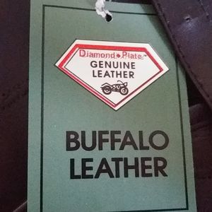 Diamond Plate Buffalo Leather Sissy Bar Bag - NWT